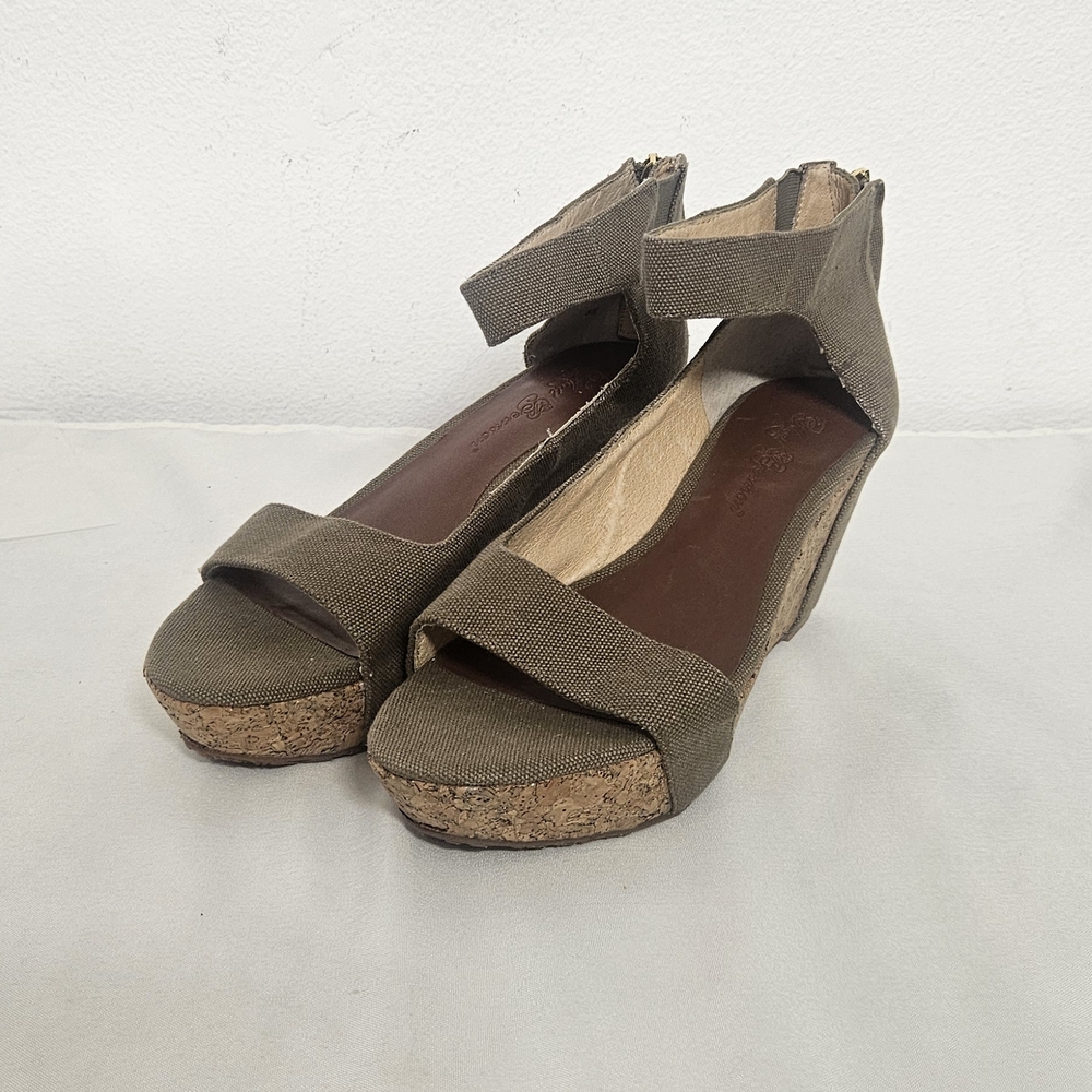 Matt Bernson Olive Wedge Sandals